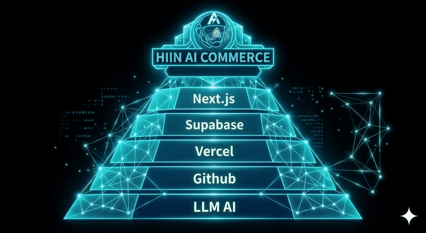 HIIN AI Commerce 技術架構金字塔圖
